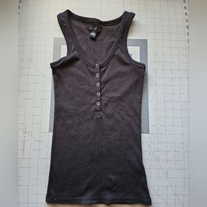 Love Charcoal Buttoned Tank Top